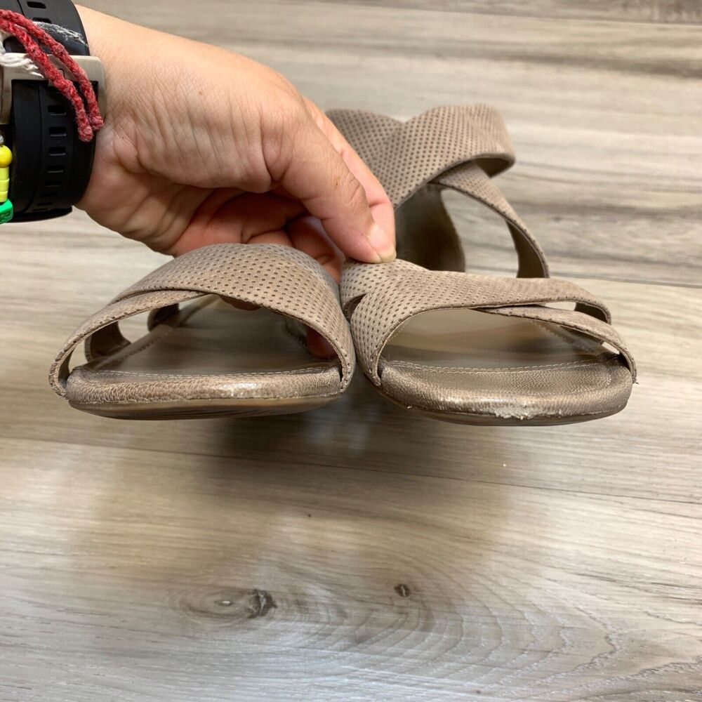 Ecco Sandals Womens 39 US 8 Bouillon Brown Criss Cross Leather Strappy Gladiator - Picture 5 of 12